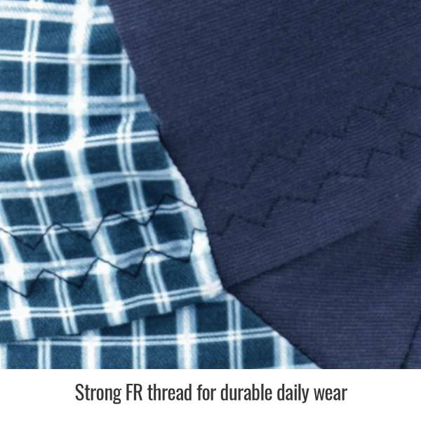 FR Cotton Welding Cap with Hidden Bill Extension, Blue Plaid